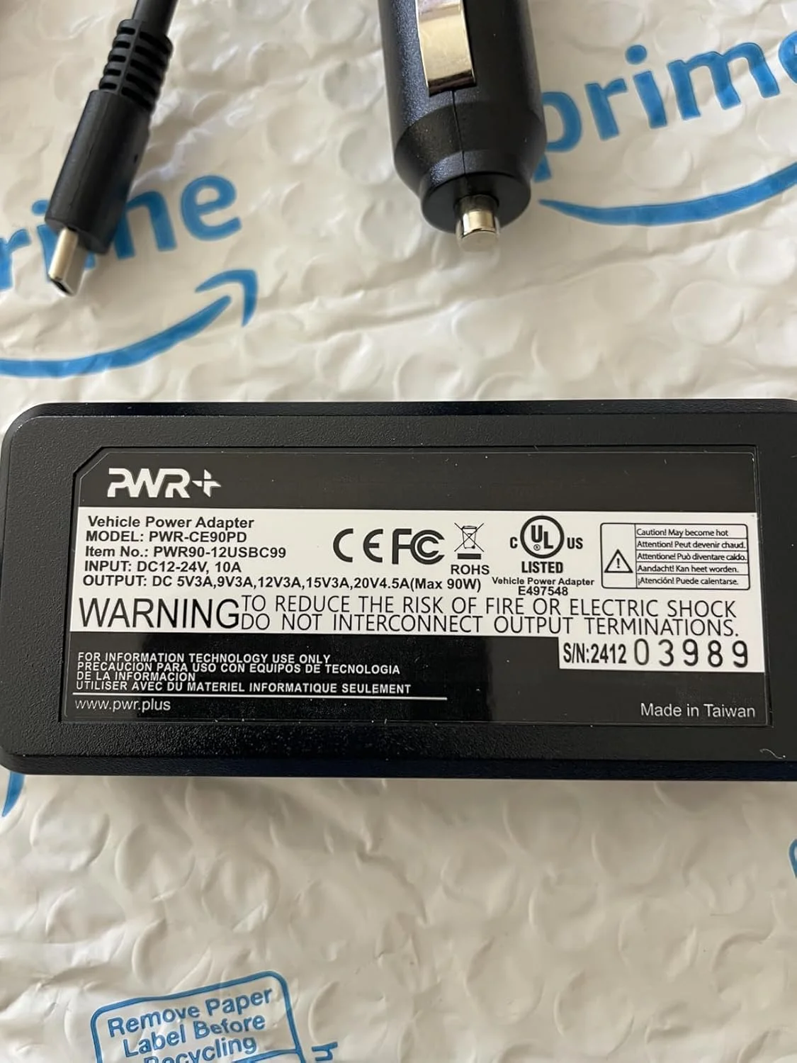 آداپتور شارژر فندکی USB-C برای لپ تاپ Pwr: دارای گواهی UL آمریکا و 2 سال گارانتی برای MacBook Pro 13 Air Retina 15 Touch Bar Lenovo Yoga Thinkpad Razer Blade Stealth Chromebook Pixel Acer Samsung Asus Dell Mi