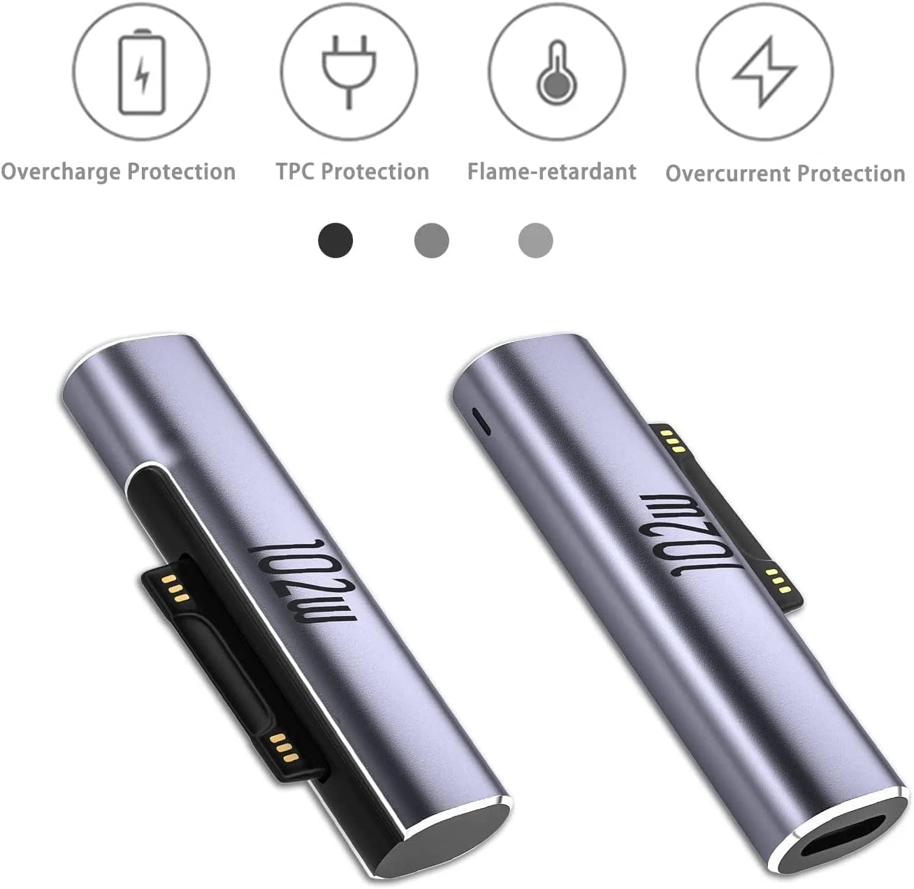 آداپتور تبدیل سرفیس کانکت به Type-C مادگی خزنه، شارژر 120W PD 15V-3A/6.8A USB Type-C سازگار با سری Microsoft Surface Pro