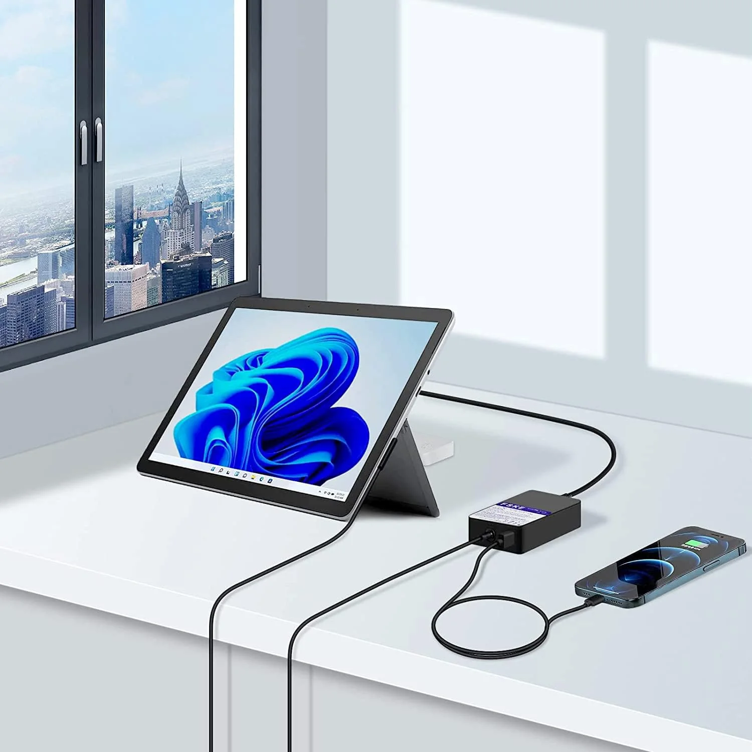 شارژر لپ تاپ FSKE 15V 2.58A 44W برای کامپیوترهای نوت بوک مایکروسافت سرفیس، سیم برق، آداپتور AC سری Aspire Extensa TravelMate TimelineX