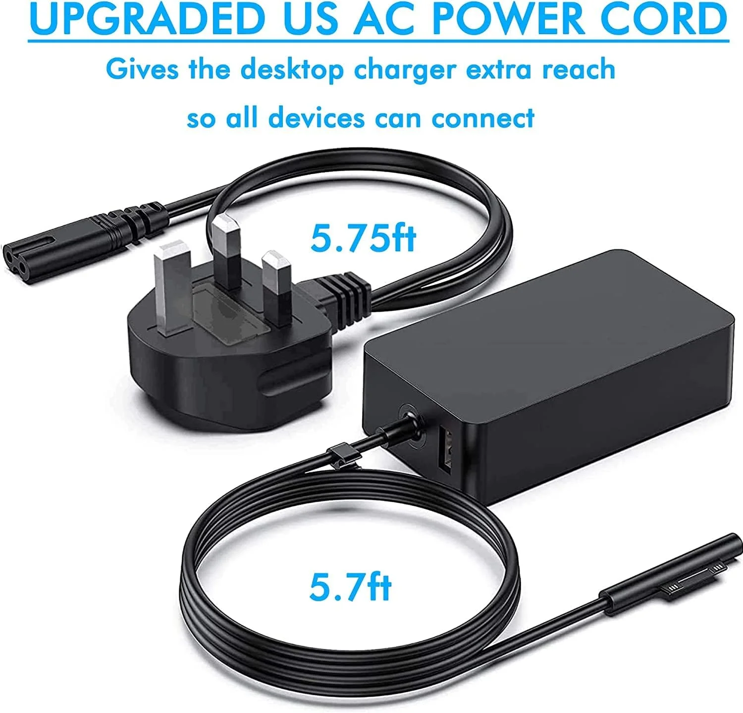 شارژر سرفیس پرو AWDOAJOI، آداپتور لپ تاپ 36 واتی برای مایکروسافت سرفیس پرو 3 4 (Intel Core i5 و Core i7) سرفیس پرو 5 2017 با کیف مسافرتی [12V 2.58A]