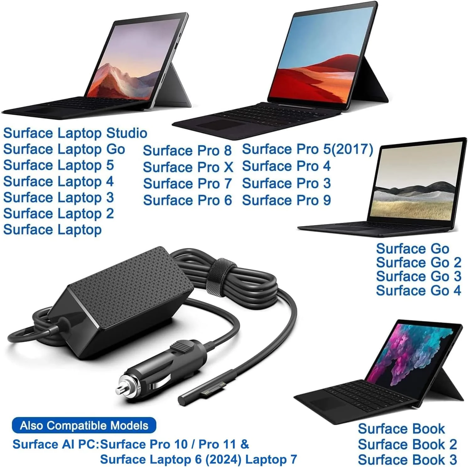 شارژر فندکی HKY برای سرفیس پرو، آداپتور DC برای مایکروسافت سرفیس پرو 9 پرو 8 پرو X پرو 7 پرو 6 سرفیس بوک 3 2 1 سرفیس لپ تاپ 5 4 3 2 1 GO سرفیس Go 3 2 1 15v 6.33A 102W 1798 1932 منبع تغذیه شارژر فندکی HKY برای سرفیس پرو، آداپتور DC برای مایکروسافت سرفیس پرو 9 پرو 8 پرو X پرو 7 پرو 6 سرفیس بوک 3 2 1 سرفیس لپ تاپ 5 4 3 2 1 GO سرفیس Go 3 2 1 15v 6.33A 102W 1798 1932 منبع تغذیه