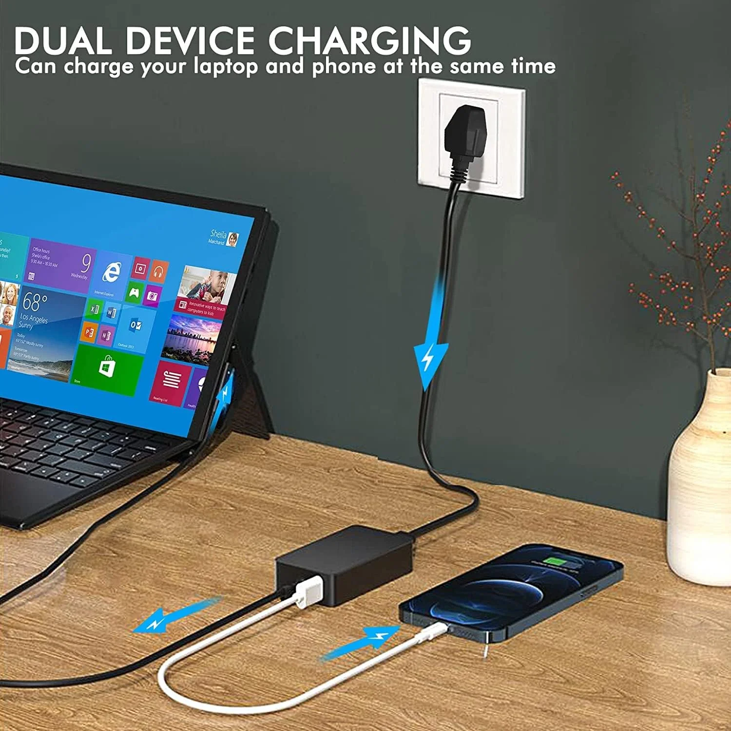 شارژر سرفیس پرو AWDOAJOI، آداپتور لپ تاپ 36 واتی برای مایکروسافت سرفیس پرو 3 4 (Intel Core i5 و Core i7) سرفیس پرو 5 2017 با کیف مسافرتی [12V 2.58A]