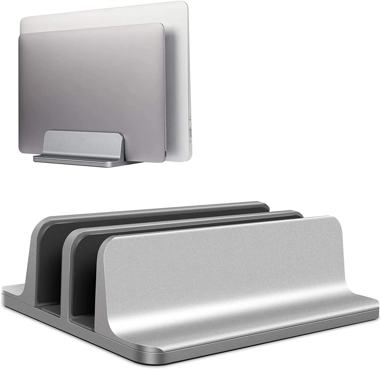 پایه نگهدارنده عمودی لپ تاپ Smilee، پایه رومیزی قابل تنظیم نگهدارنده لپ تاپ (تا 17.3 اینچ) سازگار با تمام MacBook Pro/Air/Microsoft Surface (2 اسلات، خاکستری) پایه نگهدارنده عمودی لپ تاپ Smilee، پایه رومیزی قابل تنظیم نگهدارنده لپ تاپ (تا 17.3 اینچ) سازگار با تمام MacBook Pro/Air/Microsoft Surface (2 اسلات، خاکستری)
