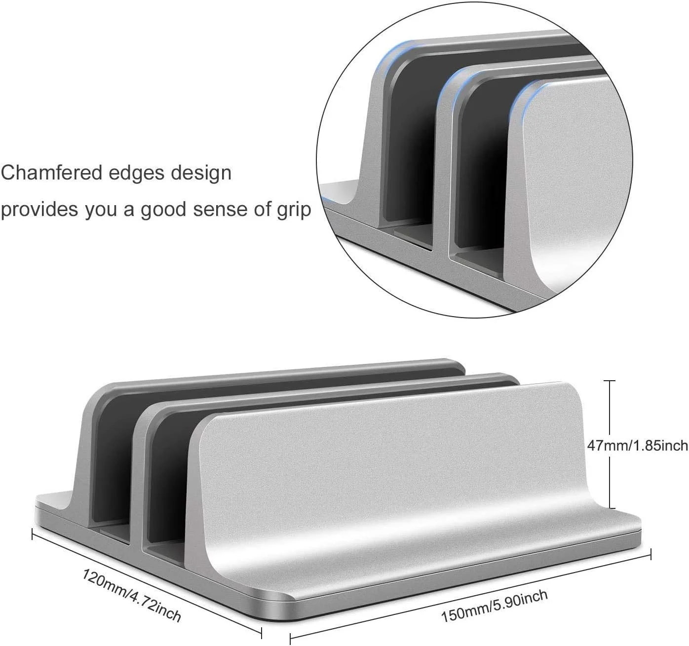 پایه نگهدارنده عمودی لپ تاپ Smilee، پایه رومیزی قابل تنظیم نگهدارنده لپ تاپ (تا 17.3 اینچ) سازگار با تمام MacBook Pro/Air/Microsoft Surface (2 اسلات، خاکستری) پایه نگهدارنده عمودی لپ تاپ Smilee، پایه رومیزی قابل تنظیم نگهدارنده لپ تاپ (تا 17.3 اینچ) سازگار با تمام MacBook Pro/Air/Microsoft Surface (2 اسلات، خاکستری)