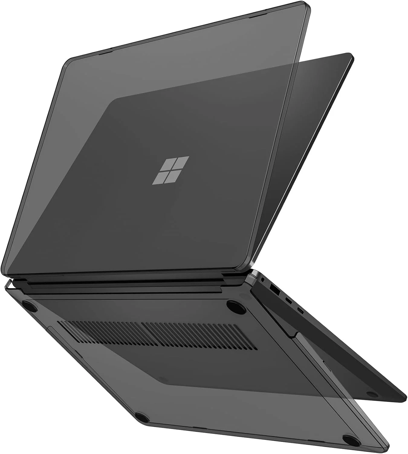 کیف محافظ ProCase برای لپ تاپ 15 اینچی Microsoft Surface Laptop 7 نسخه 2024، کاور سخت شفاف با طراحی بادوام و سبک - مشکی