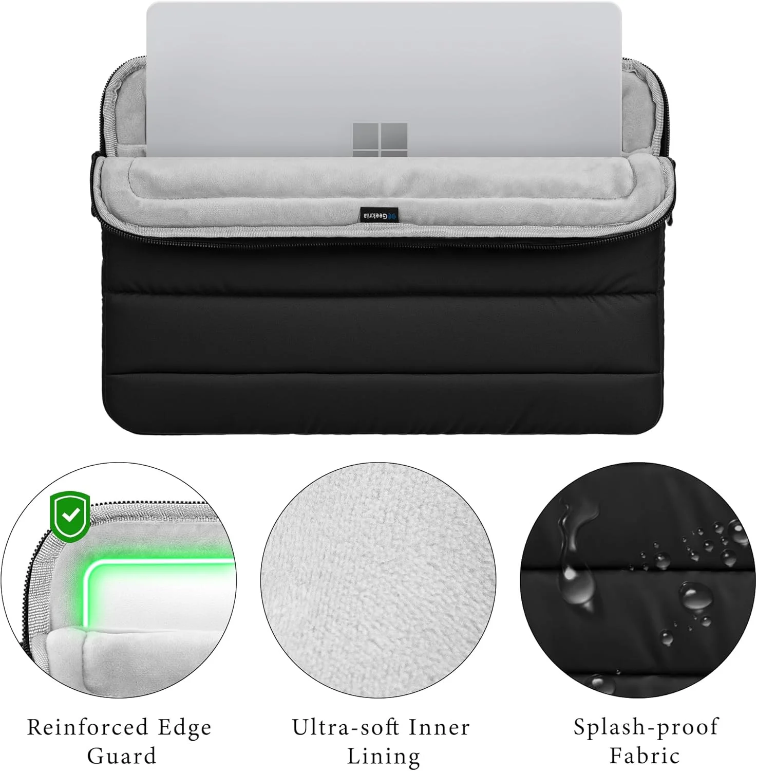 آستین محافظ پفی 360 درجه Geekria برای لپتاپ 13.8 اینچی Microsoft Surface Laptop (2024) Copilot+ PC، 14 اینچی Lenovo ThinkPad X1 Carbon Gen 13، کیف پفی نرم لحافی (مشکی) آستین محافظ پفی 360 درجه Geekria برای لپتاپ 13.8 اینچی Microsoft Surface Laptop (2024) Copilot+ PC، 14 اینچی Lenovo ThinkPad X1 Carbon Gen 13، کیف پفی نرم لحافی (مشکی)