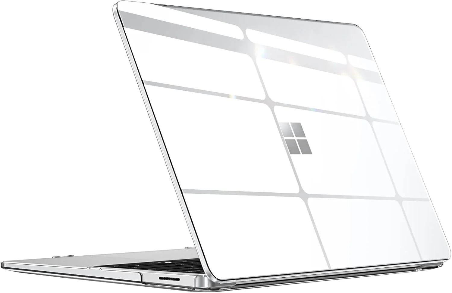کاور محافظ Fintie سازگار با لپ تاپ 13.8 اینچی Microsoft Surface Laptop 7، قاب سخت و فوق العاده نازک، شفاف