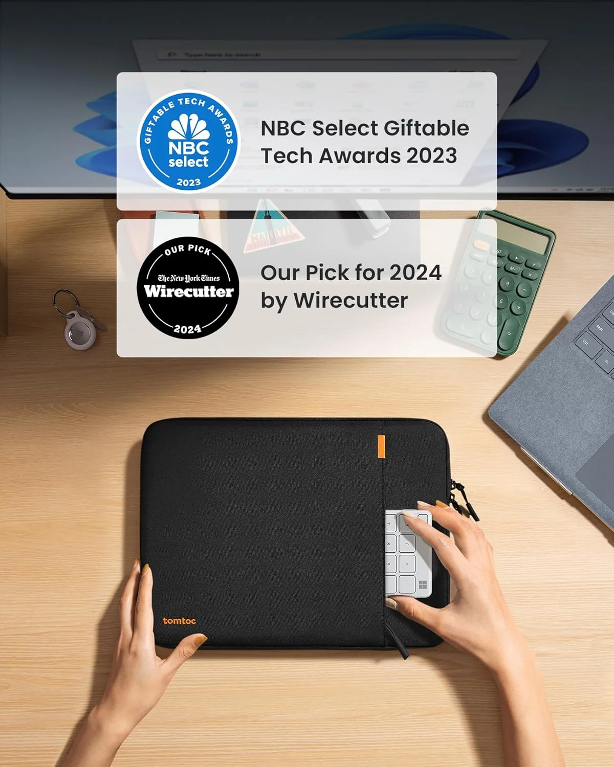 کیف محافظ لپ تاپ Tomtoc 360 درجه برای Microsoft Surface Book 2 13.5 اینچی، Surface Laptop 2017، کیف محافظ تبلت لپ تاپ 13 اینچی مقاوم در برابر نفوذ مایعات، ضد ضربه، آبی مشکی کیف محافظ لپ تاپ Tomtoc 360 درجه برای Microsoft Surface Book 2 13.5 اینچی، Surface Laptop 2017، کیف محافظ تبلت لپ تاپ 13 اینچی مقاوم در برابر نفوذ مایعات، ضد ضربه، آبی مشکی