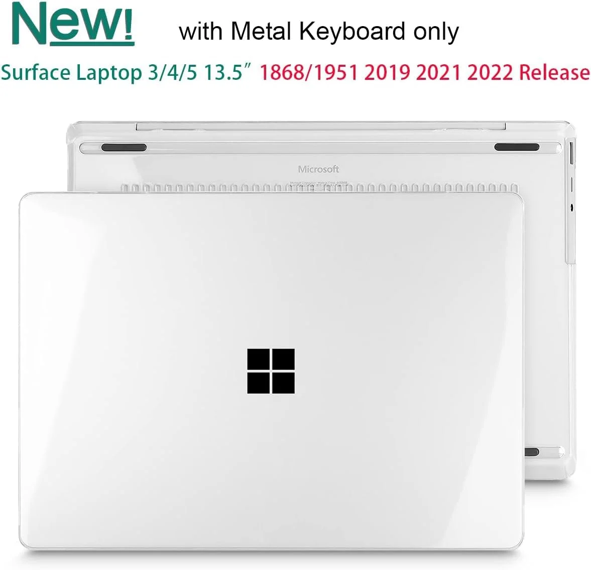 کاور محافظ شفاف T Tersely مناسب برای لپ تاپ 13.5 اینچی Microsoft Surface Laptop 5/4/3 با کیبورد فلزی (مدل: 1951/1868)، کاور سخت پلاستیکی محافظ شفاف + روکش کیبورد - شفاف کاور محافظ شفاف T Tersely مناسب برای لپ تاپ 13.5 اینچی Microsoft Surface Laptop 5/4/3 با کیبورد فلزی (مدل: 1951/1868)، کاور سخت پلاستیکی محافظ شفاف + روکش کیبورد - شفاف