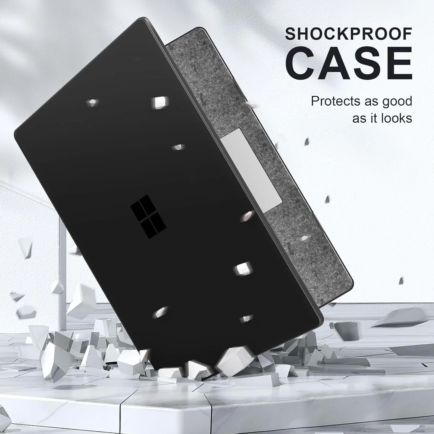 قاب محافظ eWINNER سازگار با لپ تاپ های مایکروسافت Surface Laptop 5/4/3/2 با صفحه کلید آلکانترا (مدل های 1769/1867/1958/1950)، پوشش محافظ باریک و سخت (مشکی کریستالی) قاب محافظ eWINNER سازگار با لپ تاپ های مایکروسافت Surface Laptop 5/4/3/2 با صفحه کلید آلکانترا (مدل های 1769/1867/1958/1950)، پوشش محافظ باریک و سخت (مشکی کریستالی)