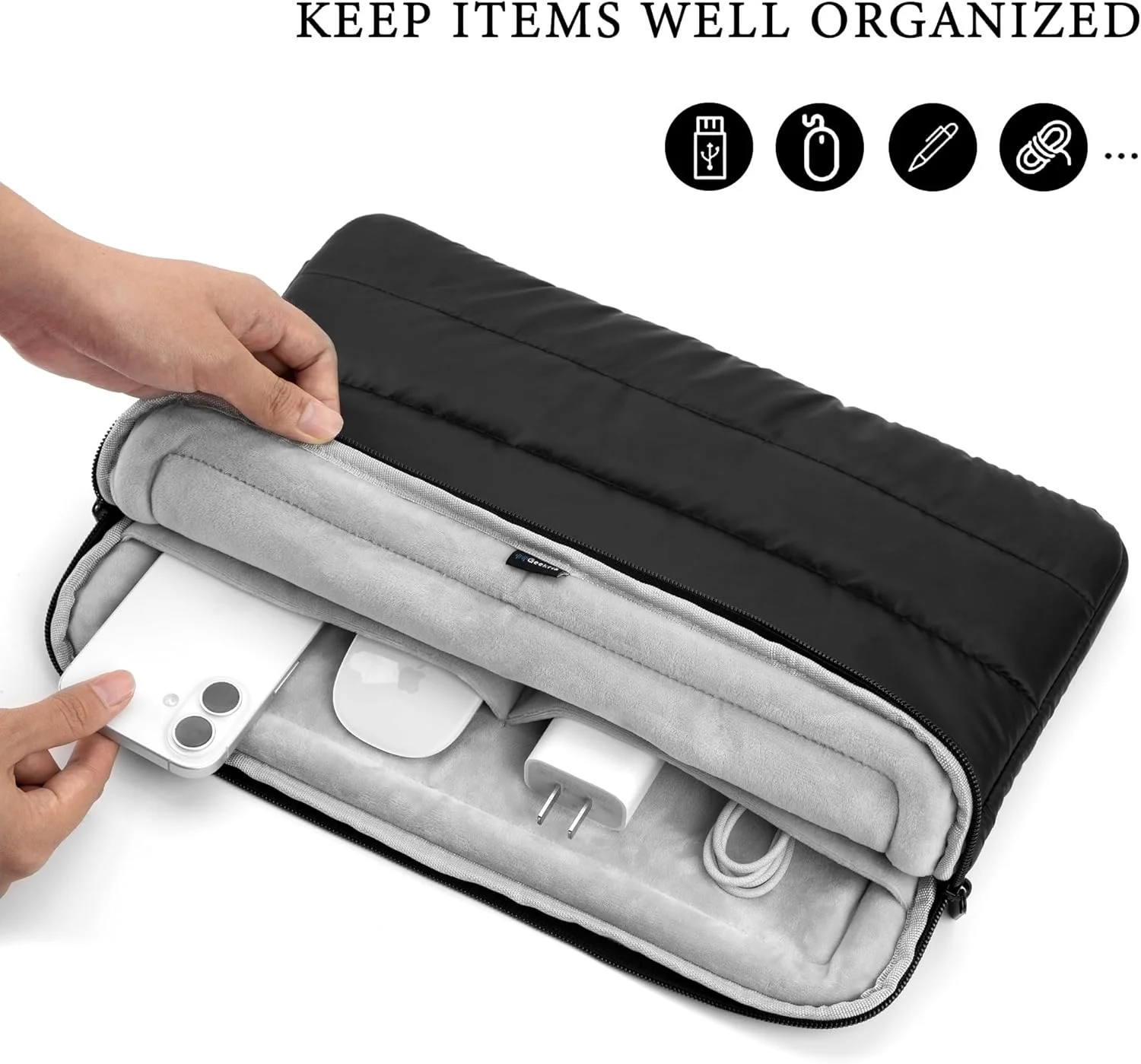 آستین محافظ پفی 360 درجه Geekria برای لپتاپ 13.8 اینچی Microsoft Surface Laptop (2024) Copilot+ PC، Lenovo ThinkPad X1 Carbon Gen 13 14 اینچی، کیف پافر نرم لحافی (مشکی) آستین محافظ پفی 360 درجه Geekria برای لپتاپ 13.8 اینچی Microsoft Surface Laptop (2024) Copilot+ PC، Lenovo ThinkPad X1 Carbon Gen 13 14 اینچی، کیف پافر نرم لحافی (مشکی)