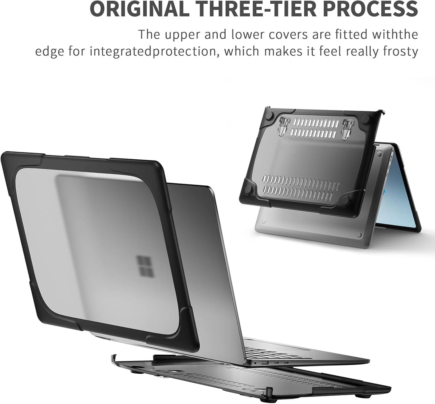 قاب محافظ سنگین Gruattreay سازگار با Microsoft Surface Laptop 7 13.8 اینچی (2024)، با پایه تاشو، قاب خنک کننده مات و یخ زده - پوشش محافظ بادوام، شیک و ضد ضربه (مشکی) قاب محافظ سنگین Gruattreay سازگار با Microsoft Surface Laptop 7 13.8 اینچی (2024)، با پایه تاشو، قاب خنک کننده مات و یخ زده - پوشش محافظ بادوام، شیک و ضد ضربه (مشکی)