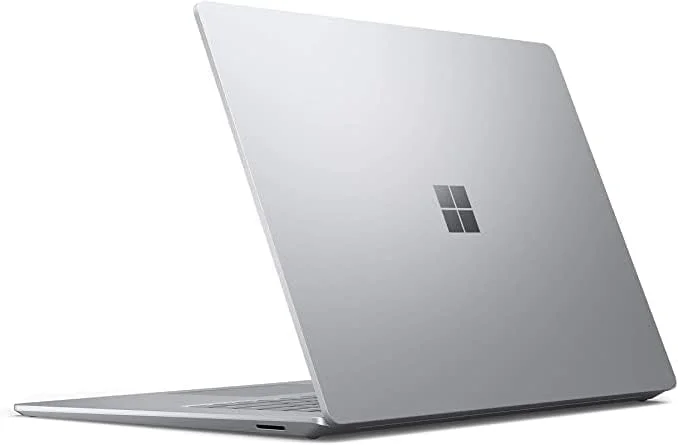 لپ تاپ لمسی مایکروسافت Surface Laptop 4 [5UI-00040]، صفحه نمایش 15 اینچی PixelSense، پردازنده AMD Ryzen 7 4980U، رم 8 گیگابایتی، SSD 256 گیگابایتی، گرافیک AMD Radeon، ویندوز 11، رنگ پلاتینیوم، صفحه کلید انگلیسی-عربی (تجدید شده)