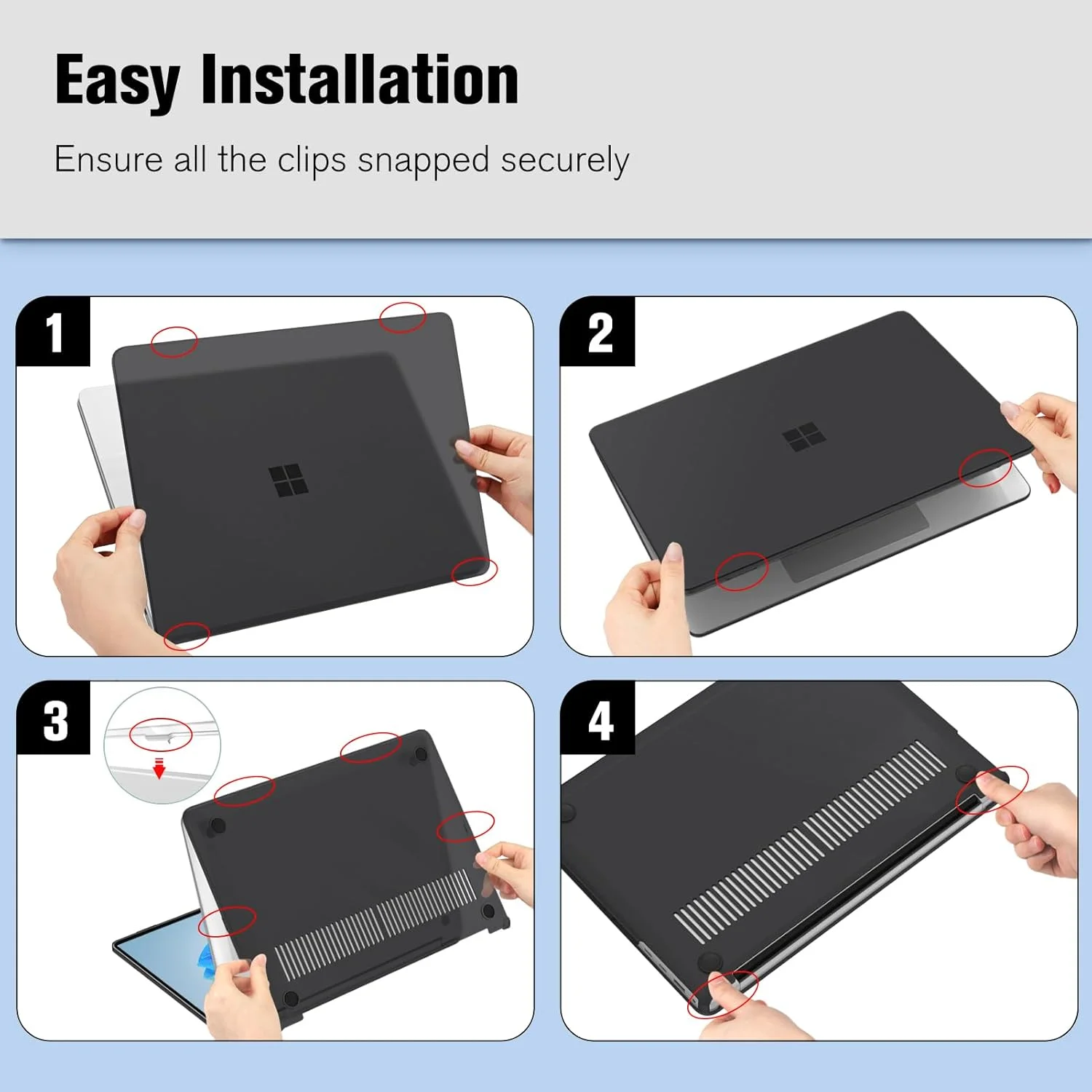 کیف محافظ Fintie برای لپ تاپ 13.8 اینچی Microsoft Surface Laptop 7 2024 (مدل: 2036) - کاور مات باریک و سخت (مشکی یخی) کیف محافظ Fintie برای لپ تاپ 13.8 اینچی Microsoft Surface Laptop 7 2024 (مدل: 2036) - کاور مات باریک و سخت (مشکی یخی)