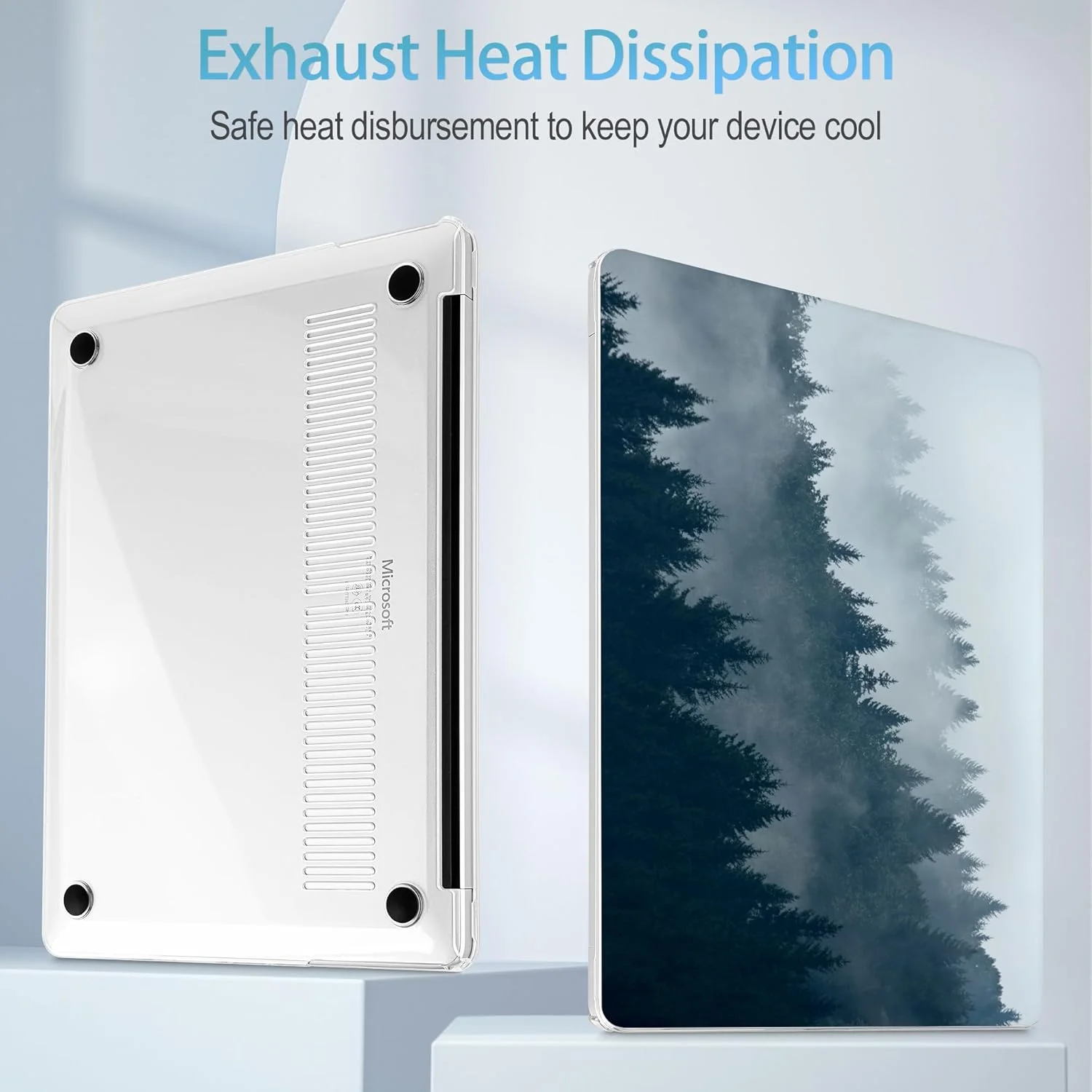 کاور Mektron برای لپ تاپ 13.8 اینچی Microsoft Surface Laptop 7 Windows 11 AI PC 2024، کاور لپ تاپ 13.8 اینچی مناسب برای مدل 2036، کاور کیبورد + محافظ صفحه نمایش + درپوش های ضد گرد و غبار، جنگل مه آلود C132