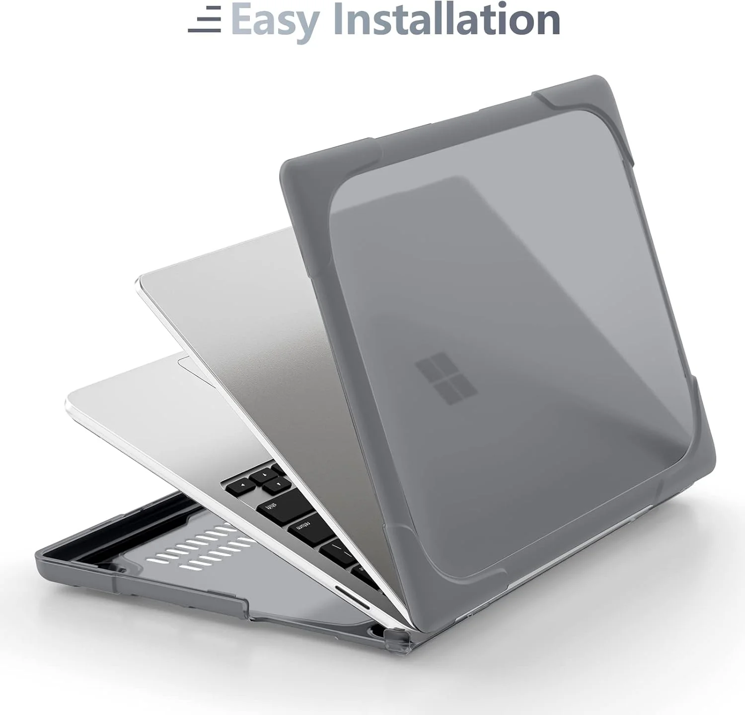 کیف محافظ سنگین Batianda برای لپ تاپ 15 اینچی Microsoft Surface Laptop 5 4 3 با صفحه لمسی، پایه تاشو و روکش کیبورد - پوشش محافظ ضد ضربه برای دوام بیشتر و راحتی، خاکستری کیف محافظ سنگین Batianda برای لپ تاپ 15 اینچی Microsoft Surface Laptop 5 4 3 با صفحه لمسی، پایه تاشو و روکش کیبورد - پوشش محافظ ضد ضربه برای دوام بیشتر و راحتی، خاکستری