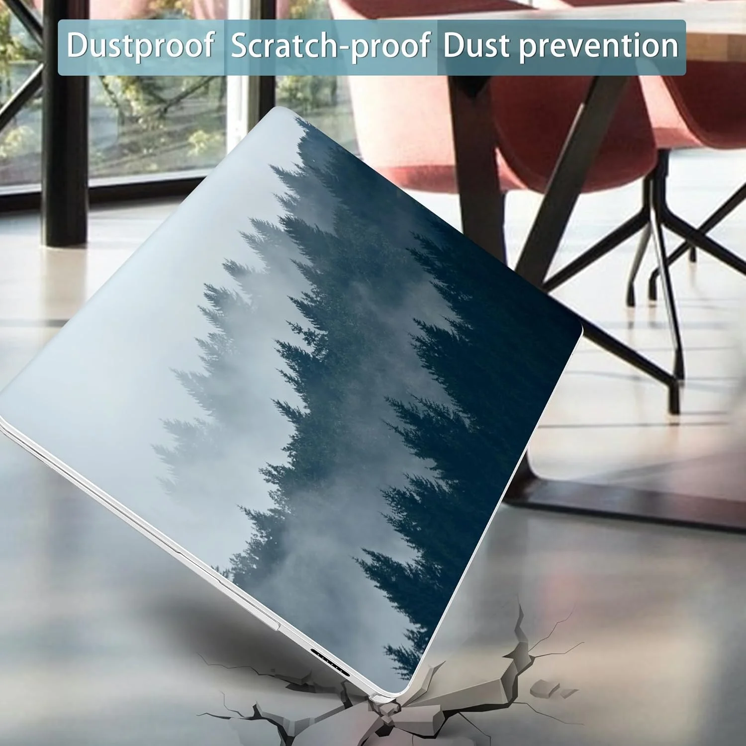 کاور Mektron برای لپ تاپ 13.8 اینچی Microsoft Surface Laptop 7 Windows 11 AI PC 2024، کاور لپ تاپ 13.8 اینچی مناسب برای مدل 2036، کاور کیبورد + محافظ صفحه نمایش + درپوش های ضد گرد و غبار، جنگل مه آلود C132