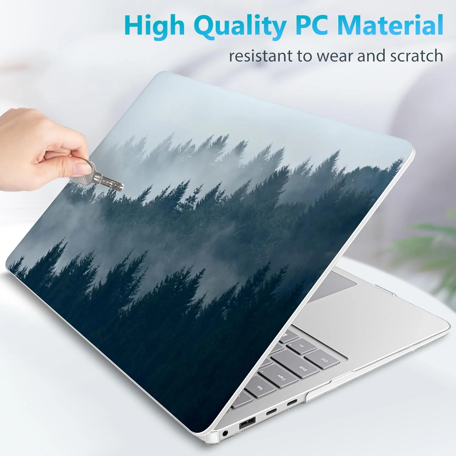 کاور Mektron برای لپ تاپ 13.8 اینچی Microsoft Surface Laptop 7 Windows 11 AI PC 2024، کاور لپ تاپ 13.8 اینچی مناسب برای مدل 2036، کاور کیبورد + محافظ صفحه نمایش + درپوش های ضد گرد و غبار، جنگل مه آلود C132