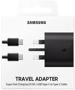آداپتور شارژر مسافرتی سامسونگ (25 وات) به همراه کابل USB Type-C، مشکی - مدل EP-TA800XBEGAE آداپتور شارژر مسافرتی سامسونگ (25 وات) به همراه کابل USB Type-C، مشکی - مدل EP-TA800XBEGAE