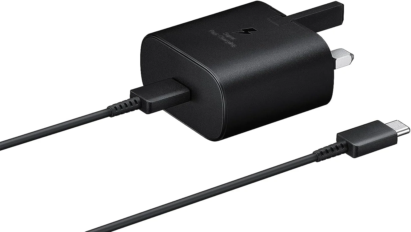 شارژر دیواری اصلی 25 واتی سامسونگ با درگاه USB-C، شارژر اصلی سامسونگ سازگار با گوشی های هوشمند گلکسی و سایر دستگاه های USB Type C - مشکی، مدل EP-TA800XBEGGB