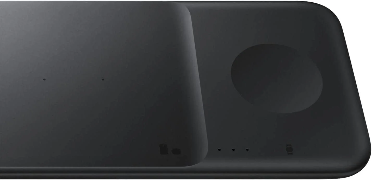 شارژر بی سیم سه گانه SAMSUNG، پد شارژ بی سیم سریع رسمی SAMSUNG با قابلیت Qi، مشکی، EP-P6300TBEGGB