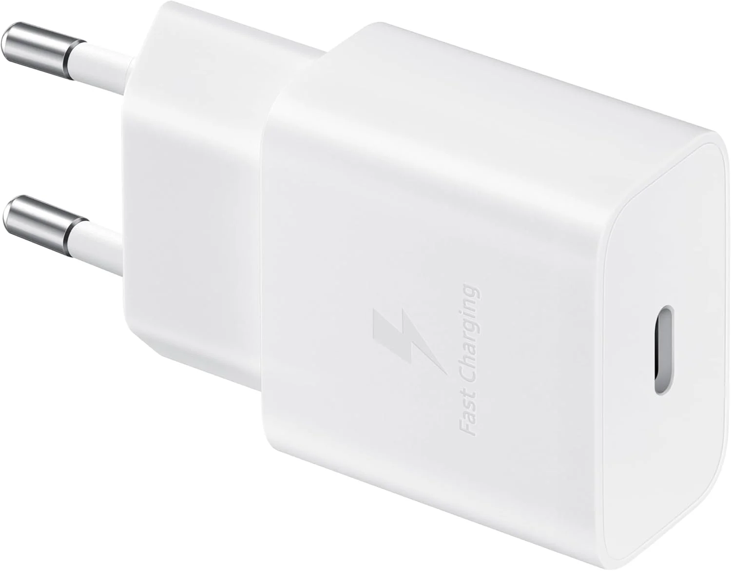 شارژر اصلی سامسونگ USB C، آداپتور برق 15 وات شارژ سریع، آداپتور USB-C، بدون کابل، سفید