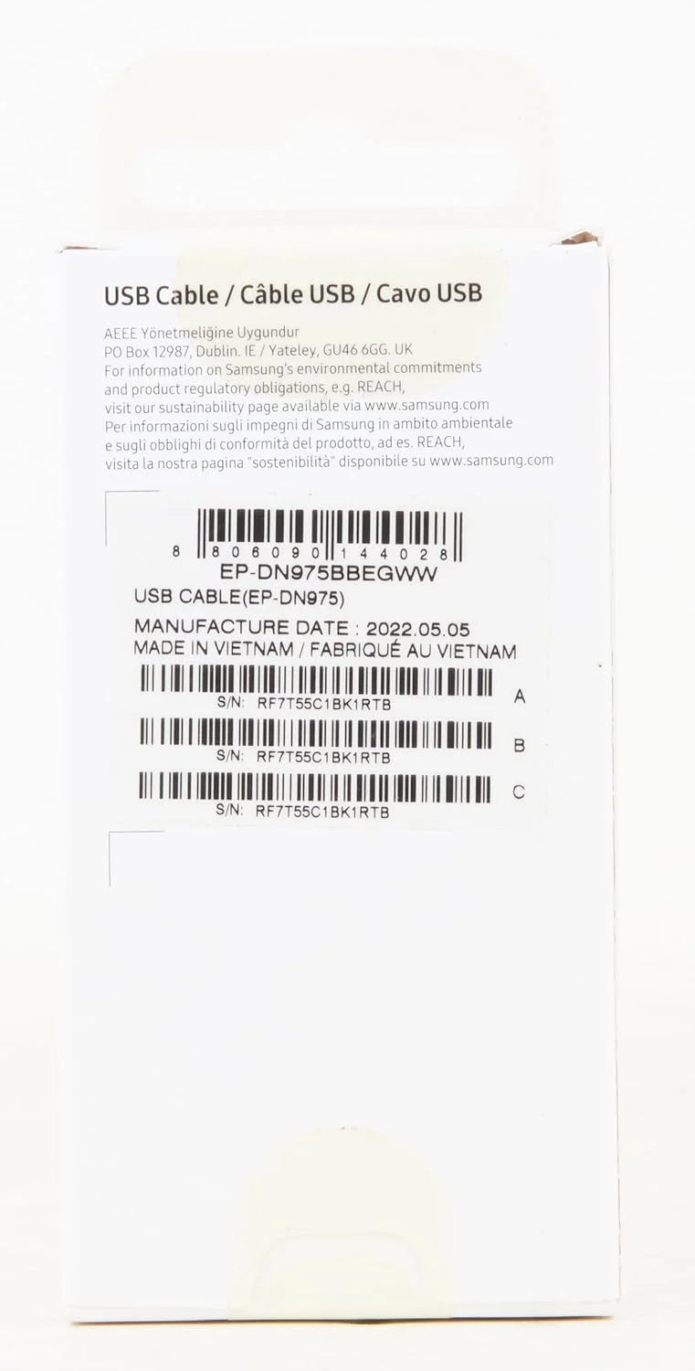 کابل USB Type-C به USB Type-C سامسونگ 100 وات (Ep-DN975)، مشکی کابل USB Type-C به USB Type-C سامسونگ 100 وات (Ep-DN975)، مشکی