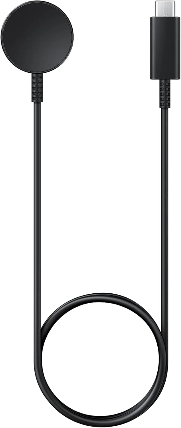 پایه شارژر بی‌سیم SAMSUNG Galaxy Watch5 و Watch5 Pro، شارژر سکه‌ای ساعت هوشمند، USB C، جایگزین داخل جعبه، قابل حمل، 2022، نسخه ایالات متحده، مشکی