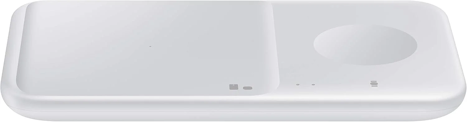 پد شارژر بی سیم دوگانه SAMSUNG، پد شارژ بی سیم سریع رسمی سامسونگ، دارای Qi، سفید، EP-P4300TWEGGB
