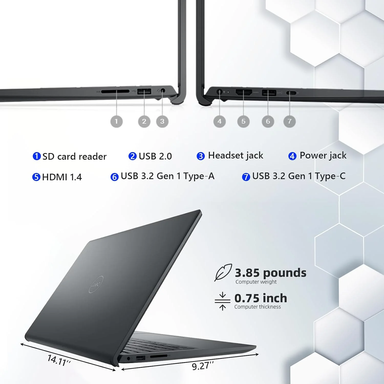 لپ تاپ لمسی 15.6 اینچی Dell Inspiron FHD، پردازنده نسل سیزدهم اینتل 10 هسته ای i5-1334U (بهتر از i7-1250U)، رم 32 گیگابایتی DDR4، SSD 1 ترابایتی PCIe، WiFi 6، بلوتوث، Type-C، HDMI، مشکی، ویندوز 11 پرو S لپ تاپ لمسی 15.6 اینچی Dell Inspiron FHD، پردازنده نسل سیزدهم اینتل 10 هسته ای i5-1334U (بهتر از i7-1250U)، رم 32 گیگابایتی DDR4، SSD 1 ترابایتی PCIe، WiFi 6، بلوتوث، Type-C، HDMI، مشکی، ویندوز 11 پرو S