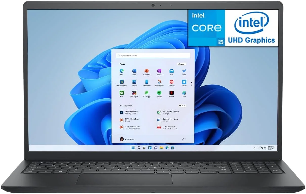 لپ تاپ دل Inspiron 15 با پردازنده Intel Core i5 1334U، رم 8 گیگابایت، حافظه SSD 512 گیگابایت، صفحه نمایش 15.6 اینچ، ویندوز 11 هوم و کیبورد انگلیسی