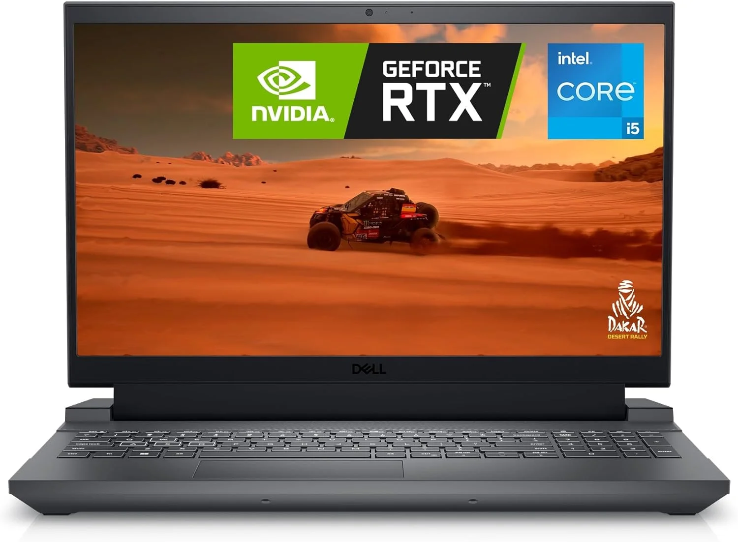 لپ تاپ گیمینگ Dell G15 5530 (بازسازی شده)، صفحه نمایش 15.6 اینچی FHD 120 هرتز (1920x1080)، پردازنده Intel Core i5-13450HX، کارت گرافیک NVIDIA GeForce RTX 3050، رم 8 گیگابایتی DDR5، حافظه SSD 256 گیگابایتی، ویندوز 11 هوم، خاکستری تیره