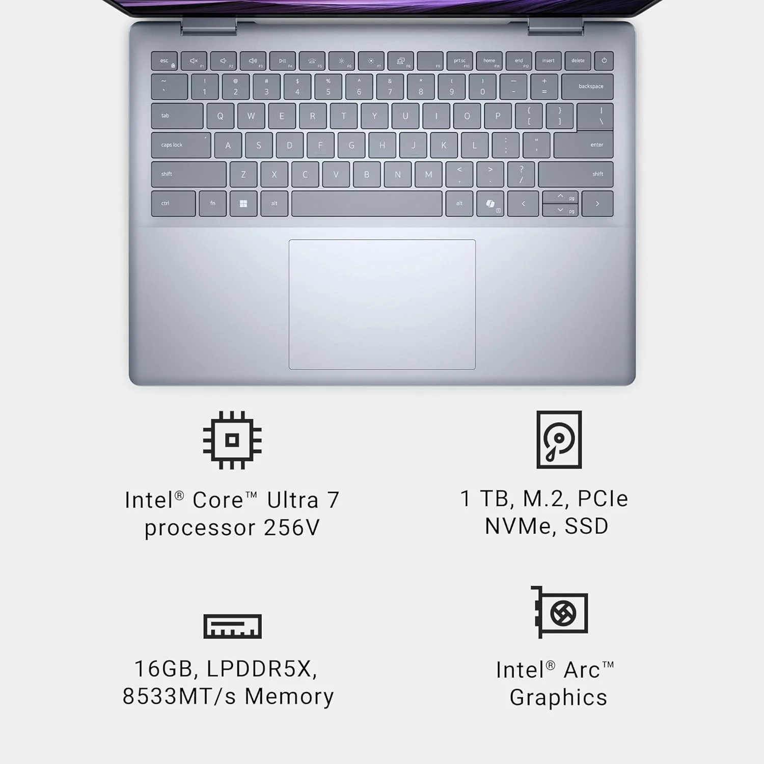 لپ تاپ دل 14 پلاس DB14250 - صفحه نمایش 14 اینچی 16:10 2.5K (2560x1600)، پردازنده Intel Core Ultra 7-256V، رم 16 گیگابایتی LPDDR5X، حافظه SSD 1 ترابایتی، گرافیک Intel Arc، کیبورد دارای نور پس زمینه با کلید Copilot - قبلا Inspiron لپ تاپ دل 14 پلاس DB14250 - صفحه نمایش 14 اینچی 16:10 2.5K (2560x1600)، پردازنده Intel Core Ultra 7-256V، رم 16 گیگابایتی LPDDR5X، حافظه SSD 1 ترابایتی، گرافیک Intel Arc، کیبورد دارای نور پس زمینه با کلید Copilot - قبلا Inspiron