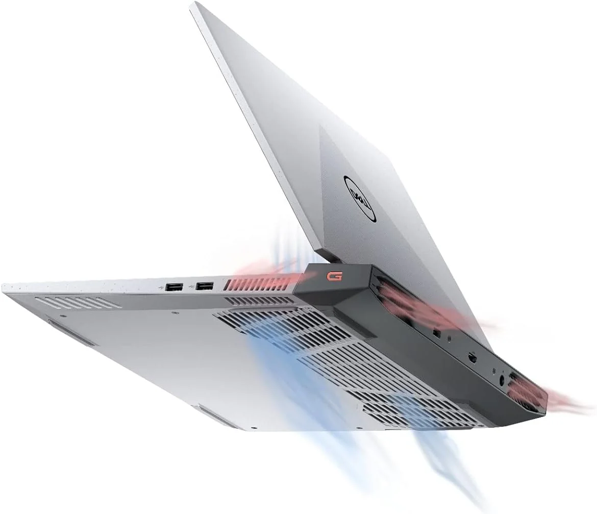 لپ تاپ گیمینگ Dell G15 5515، پردازنده AMD Ryzen™ 5-5600H، صفحه نمایش 15.6 اینچ FHD، حافظه SSD 256 گیگابایتی، 8 گیگابایت رم، کارت گرافیک NVIDIA® GeForce RTX™ 3050 4GB، ویندوز 11 هوم، صفحه کلید انگلیسی عربی، خاکستری