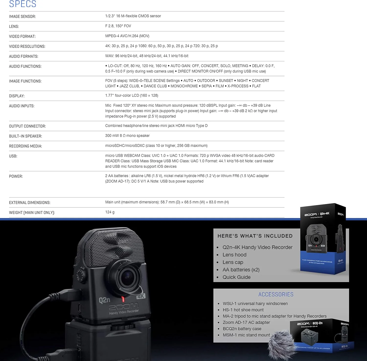 ضبط کننده ویدیویی دستی Zoom Q2n-4K Ultra High Definition برای نوازندگان + کارت حافظه 64 گیگابایتی Extreme UHS-I microSDXC + 4 عدد باتری AA و شارژر + پارچه تمیز کننده - بسته ضبط ویدیویی لوکس ضبط کننده ویدیویی دستی Zoom Q2n-4K Ultra High Definition برای نوازندگان + کارت حافظه 64 گیگابایتی Extreme UHS-I microSDXC + 4 عدد باتری AA و شارژر + پارچه تمیز کننده - بسته ضبط ویدیویی لوکس