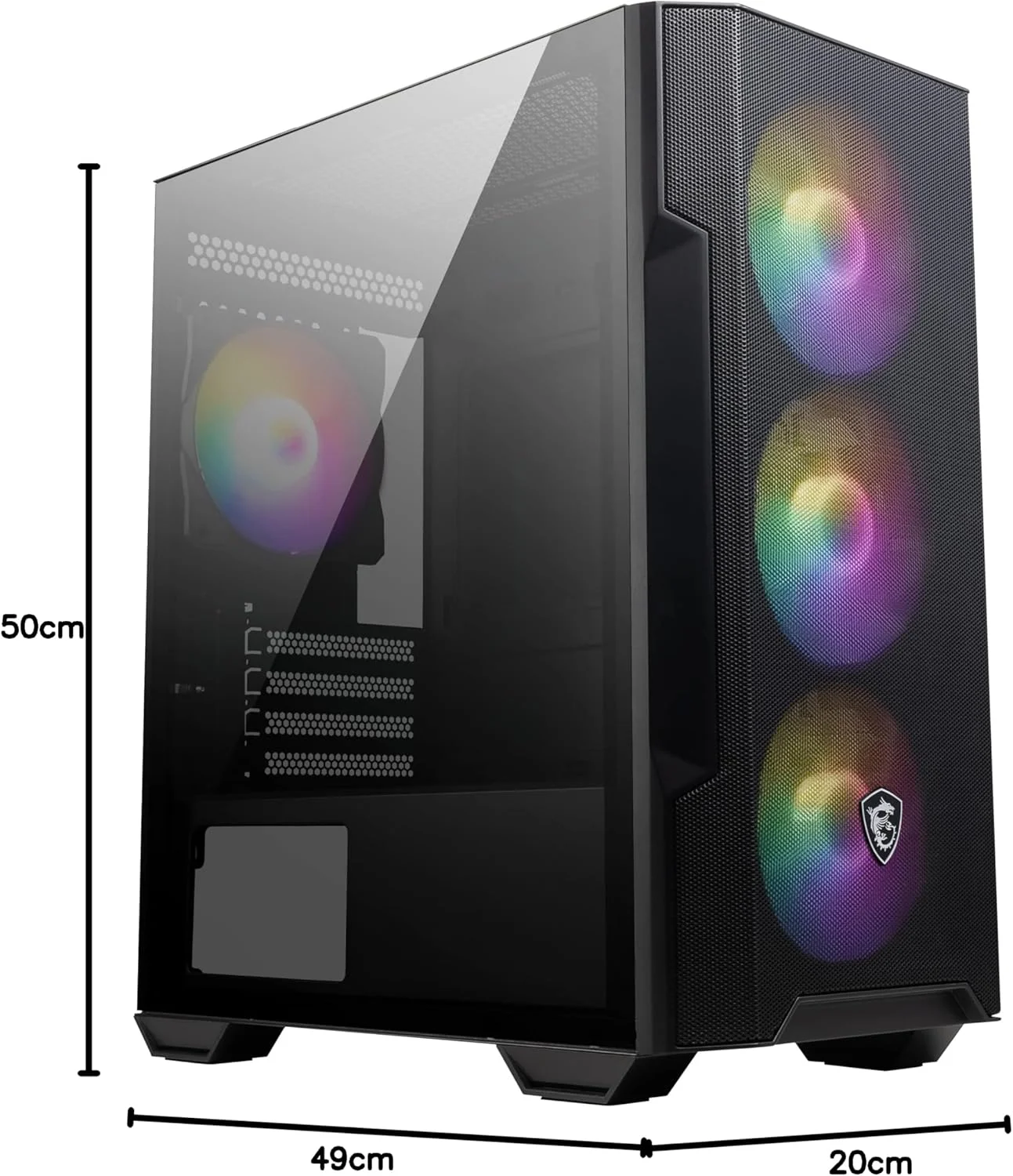 کیس کامپیوتر مینی تاور MSI MAG FORGE M100R، شیشه حرارت دیده، پشتیبانی از Micro-ATX و Mini-ITX، پنل جلویی مشبک، 4 عدد فن 120 میلی متری ARGB به همراه هاب کنترلر، فیلتر گرد و غبار مغناطیسی، USB 3.2 Gen 1 Type-A کیس کامپیوتر مینی تاور MSI MAG FORGE M100R، شیشه حرارت دیده، پشتیبانی از Micro-ATX و Mini-ITX، پنل جلویی مشبک، 4 عدد فن 120 میلی متری ARGB به همراه هاب کنترلر، فیلتر گرد و غبار مغناطیسی، USB 3.2 Gen 1 Type-A