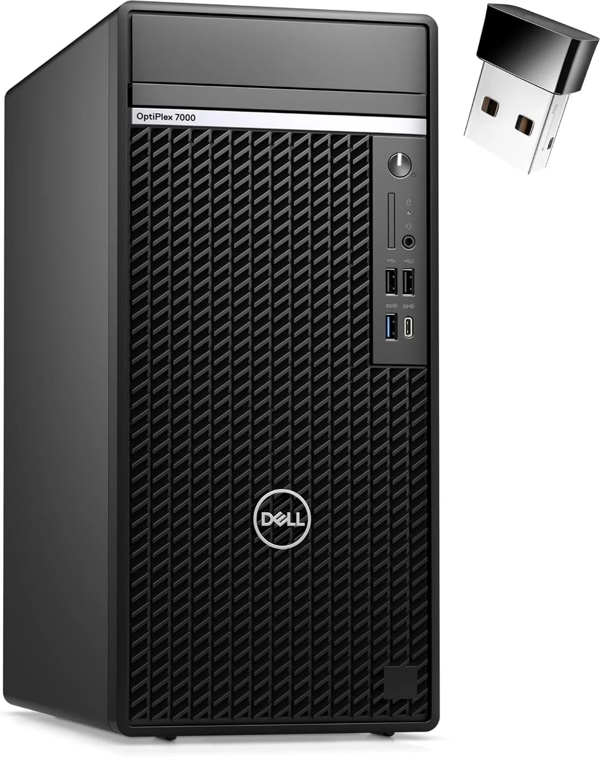 کامپیوتر رومیزی Dell OptiPlex 7020 Business Tower، نسل چهاردهم Intel Core i7-14700، رم 32 گیگابایتی DDR5، SSD PCIe 1 ترابایتی + HDD 1 ترابایتی، اترنت، آداپتور USB WiFi، کیبورد و ماوس، ویندوز 11 پرو