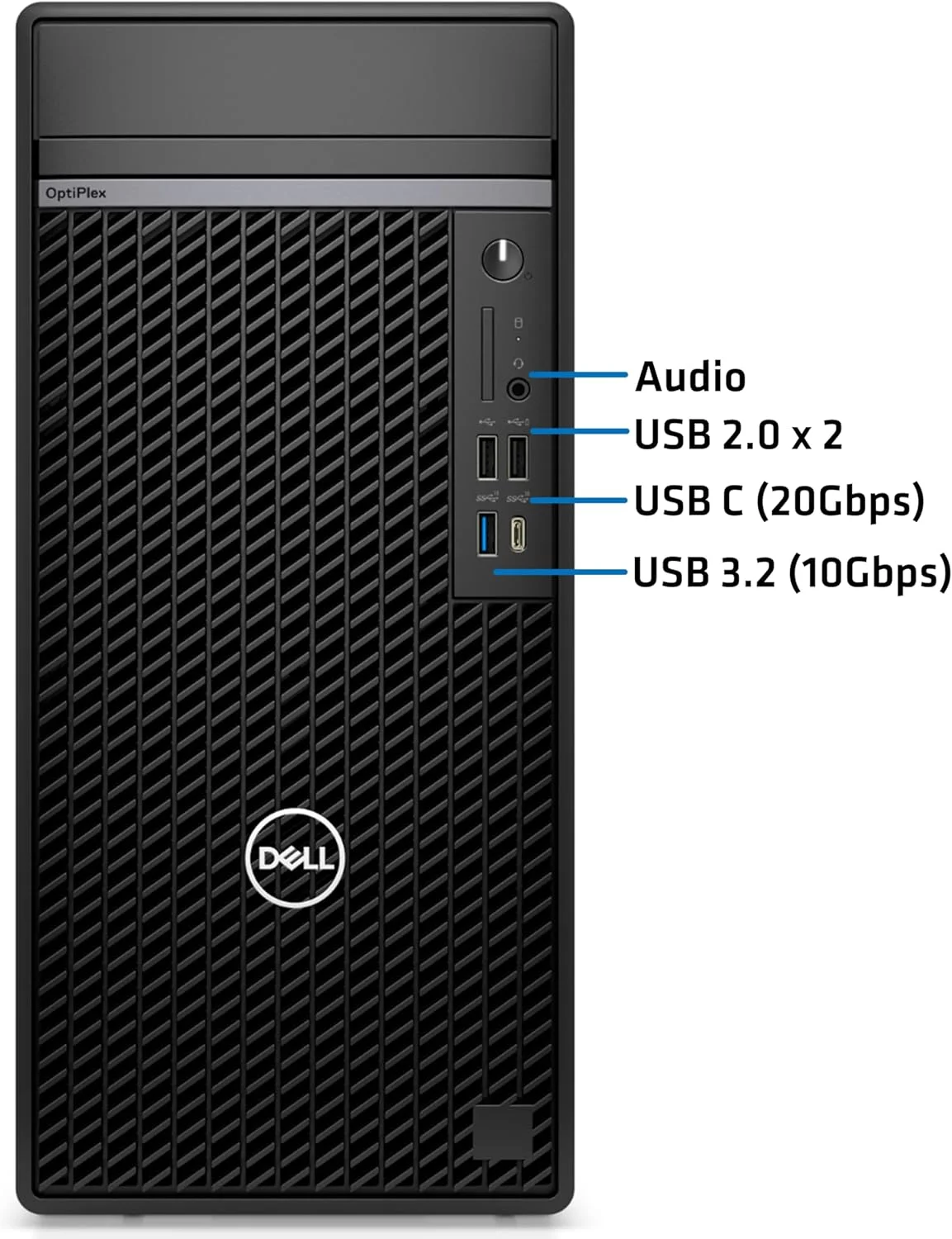 کامپیوتر Dell OptiPlex 7020 Tower Plus، پردازنده Intel Core i7-14700، رم 64 گیگابایتی، SSD NVMe 2 ترابایتی، USB-C، DisplayPort، HDMI، Wi-Fi داخلی، BT، ویندوز 11 پرو، دسکتاپ مشکی