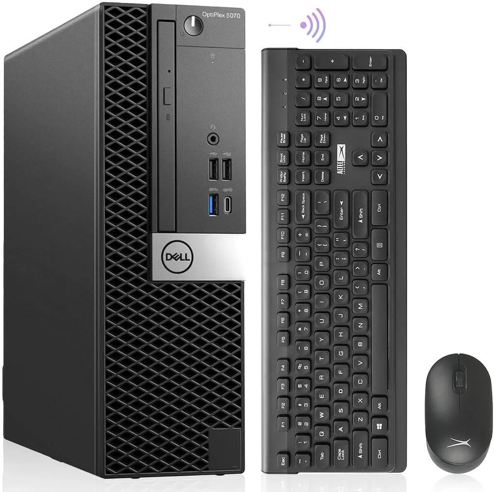 کامپیوترهای رومیزی Dell OptiPlex 5070 ویندوز 11 پرو، 8 هسته ای i7 9700 تا 4.7 گیگاهرتز، 32 گیگابایت DDR4، 1 ترابایت M.2 NVMe SSD، اینتل وایرلس Wi-Fi 6E AX210 و بلوتوث 5.2، آداپتور HDMI، فقط توسط Titan ITAD (بازسازی شده)