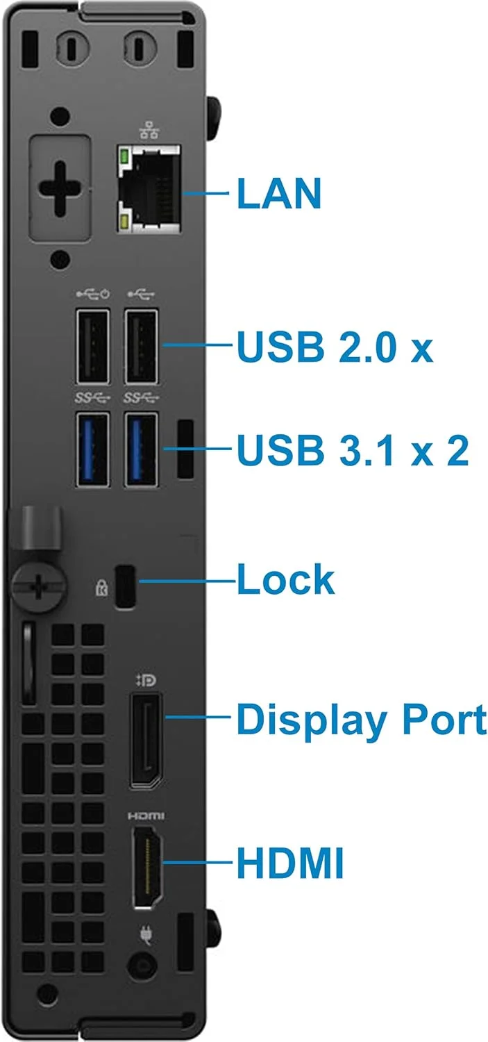 کامپیوتر رومیزی Dell OptiPlex 3080 Micro - پردازنده نسل دهم Intel Core i5-10500T تا 3.8 گیگاهرتز - 16 گیگابایت رم، 256 گیگابایت SSD M.2 NVME، وای فای AC، بلوتوث، DisplayPort، HDMI - ویندوز 10 پرو