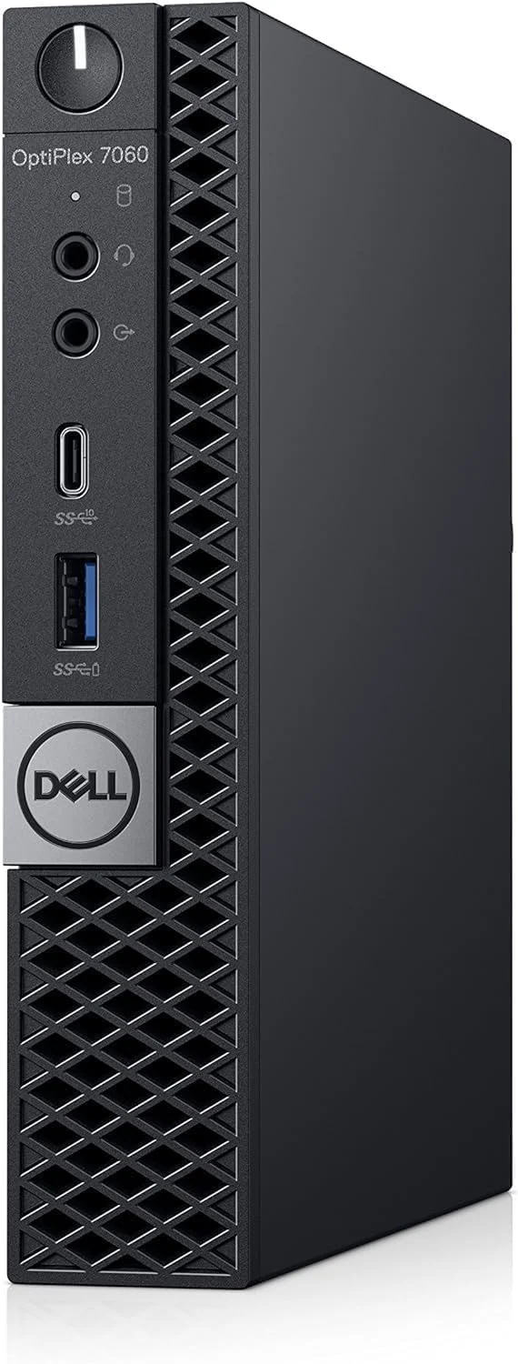کامپیوتر رومیزی تجاری Dell OptiPlex 7060 Micro، پردازنده Intel Core i5-8500T 2.1GHz، رم 16 گیگابایتی، SSD 512 گیگابایتی، USB Type-C، ویندوز 11 (بازسازی شده)، مشکی