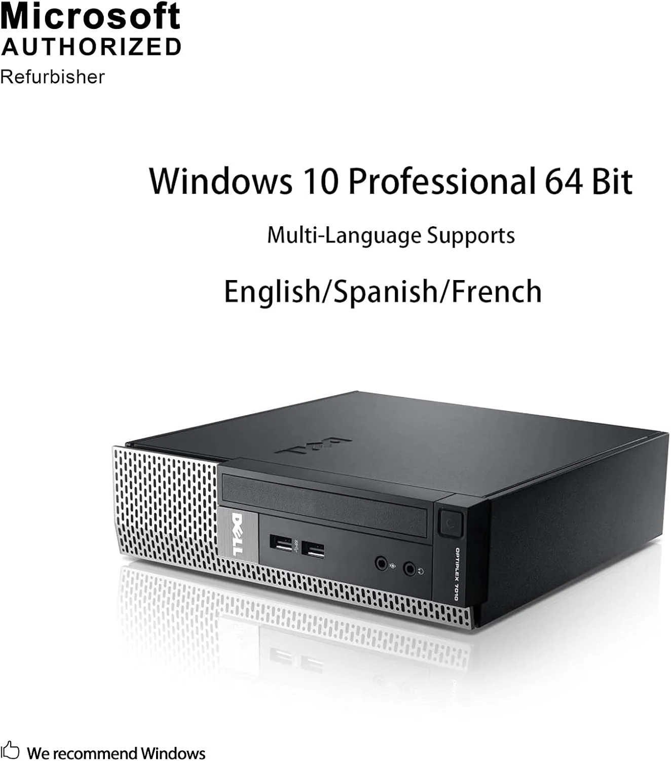 کامپیوتر رومیزی دل OptiPlex 7010 با فرم فاکتور فوق العاده کوچک - پردازنده Intel Core i5-3470S 2.9GHz، رم 8 گیگابایت، حافظه SSD 240 گیگابایت، ویندوز 10 Professional (بازسازی شده)
