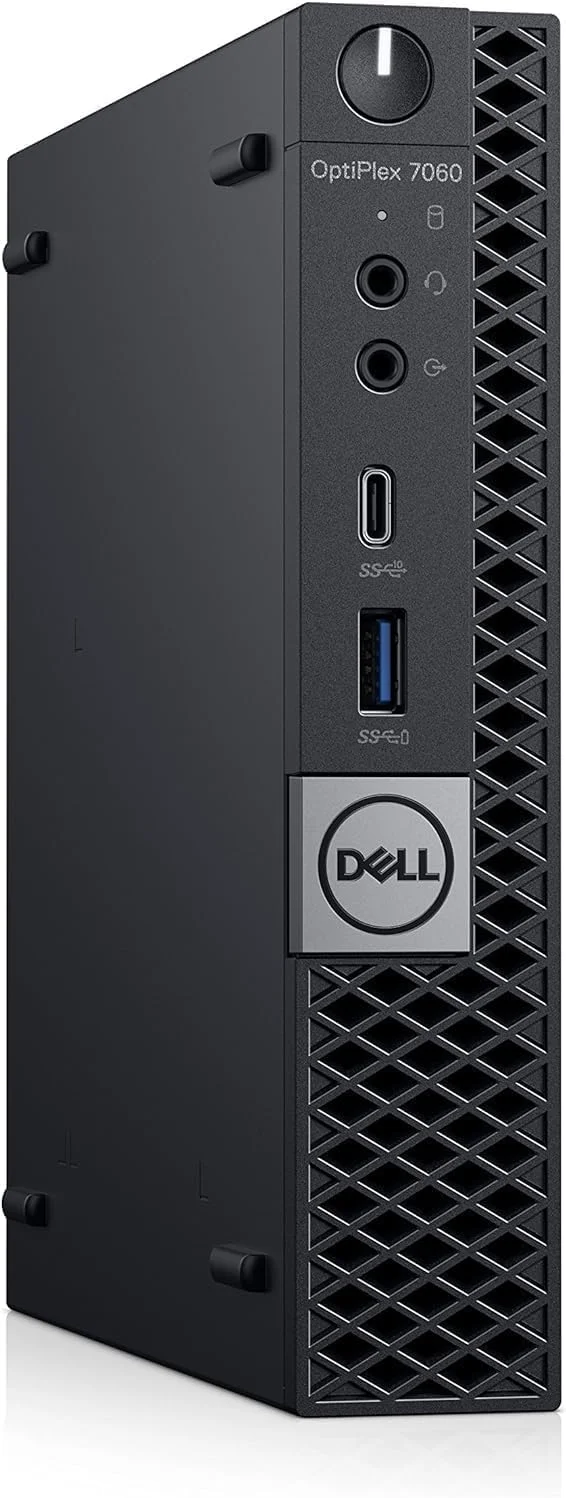 کامپیوتر رومیزی تجاری Dell OptiPlex 7060 Micro، پردازنده Intel Core i5-8500T 2.1GHz، رم 16 گیگابایتی، SSD 512 گیگابایتی، USB Type-C، ویندوز 11 (بازسازی شده)، مشکی