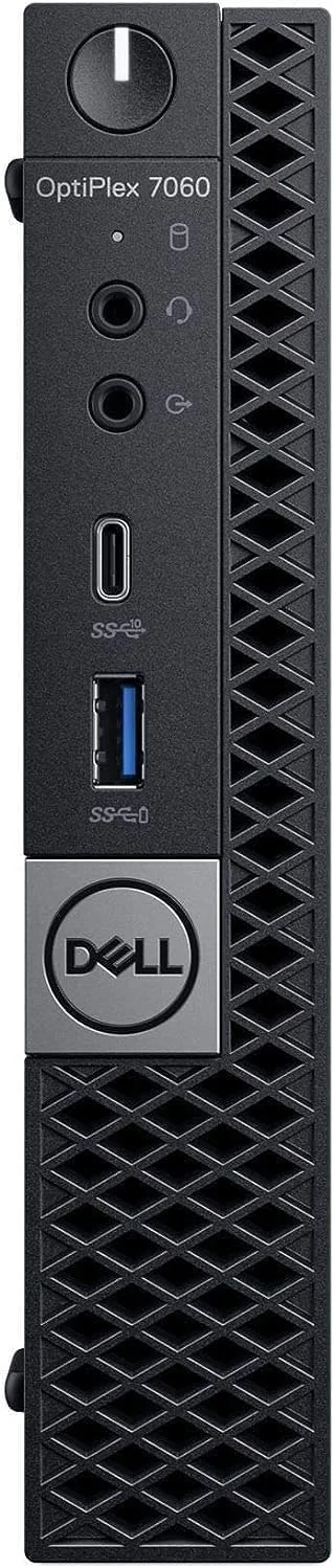 کامپیوتر رومیزی تجاری Dell OptiPlex 7060 Micro، پردازنده Intel Core i5-8500T 2.1GHz، رم 16 گیگابایتی، SSD 512 گیگابایتی، USB Type-C، ویندوز 11 (بازسازی شده)، مشکی