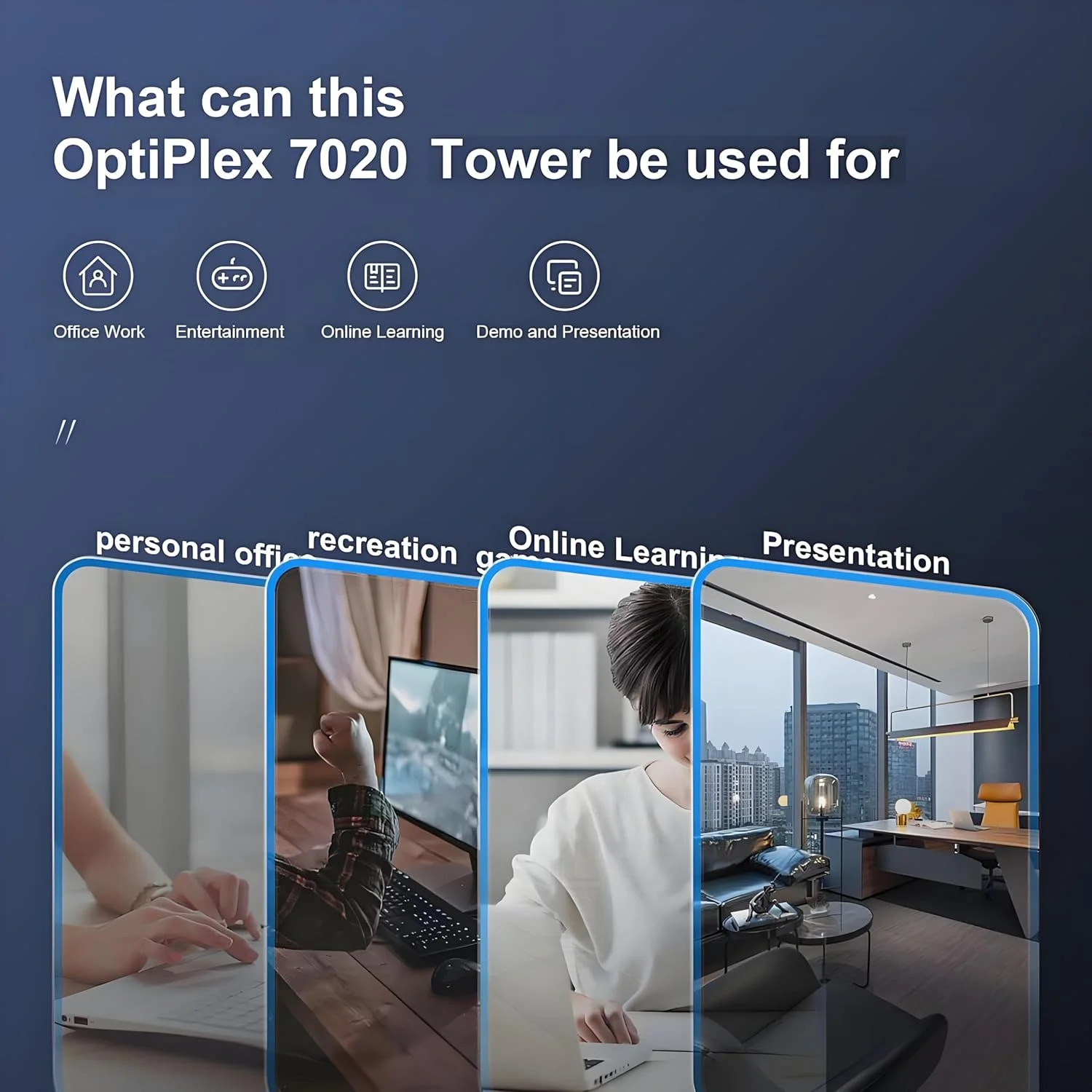 کامپیوتر رومیزی تجاری Dell OptiPlex 7010 Tower، نسل سیزدهم اینتل 14 هسته ای i5-13500 (بهتر از i7-12700)، رم 32 گیگابایتی DDR4، SSD 1 ترابایتی PCIe، DVDRW، آداپتور WiFi، RJ-45، HDMI، صفحه کلید و ماوس، ویندوز 11 پرو