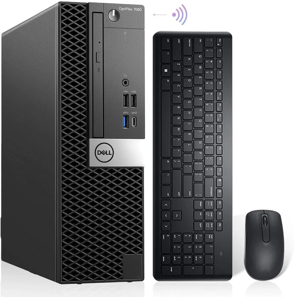 کامپیوتر رومیزی Dell OptiPlex 7060 با ویندوز 11، پردازنده Intel 8th Gen i5-8500 Hexa Core، رم 32GB DDR4، حافظه SSD 512GB NVMe M.2، وای فای AX210 6E و بلوتوث 5.2، کیبورد و ماوس بی سیم جدید (بازسازی شده)