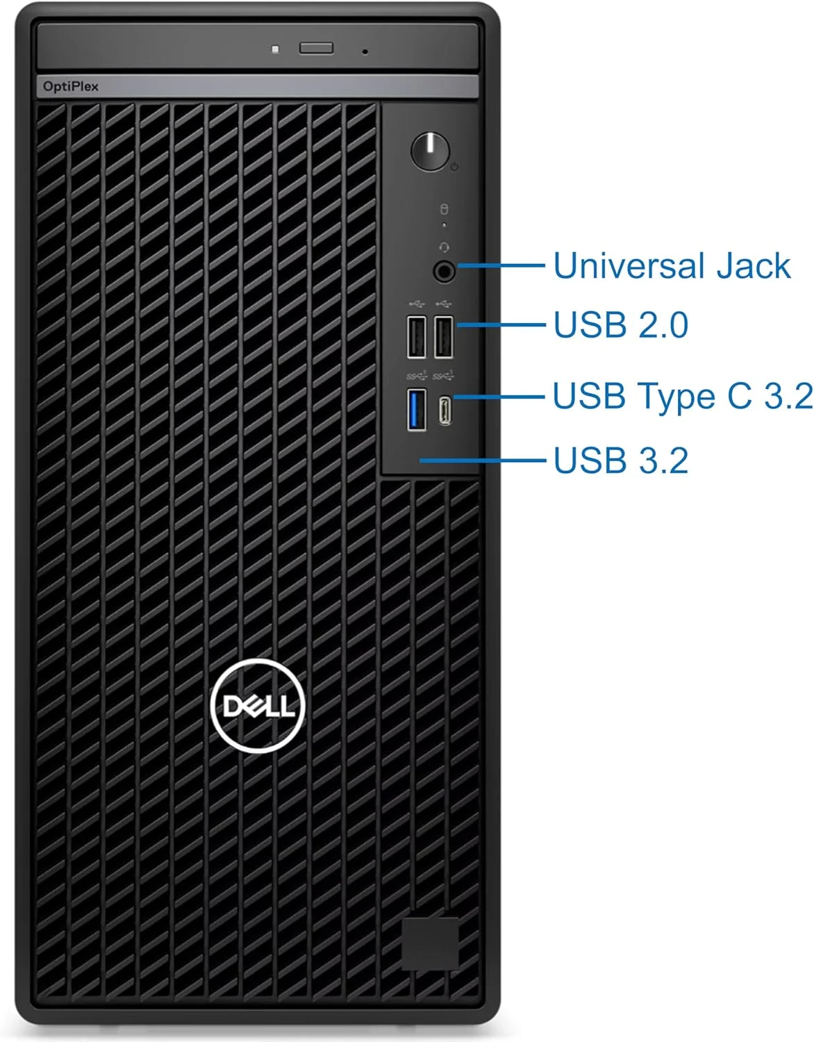 کامپیوتر رومیزی Dell 7020 Optiplex Tower، پردازنده Intel Core i5-12400 (بهتر از i7-11700)، رم 32 گیگابایتی، حافظه SSD NVMe 1 ترابایتی، DisplayPort، HDMI، USB C، DVDRW، آداپتور Wi-Fi/BT، ویندوز 11 پرو، دسکتاپ، مشکی