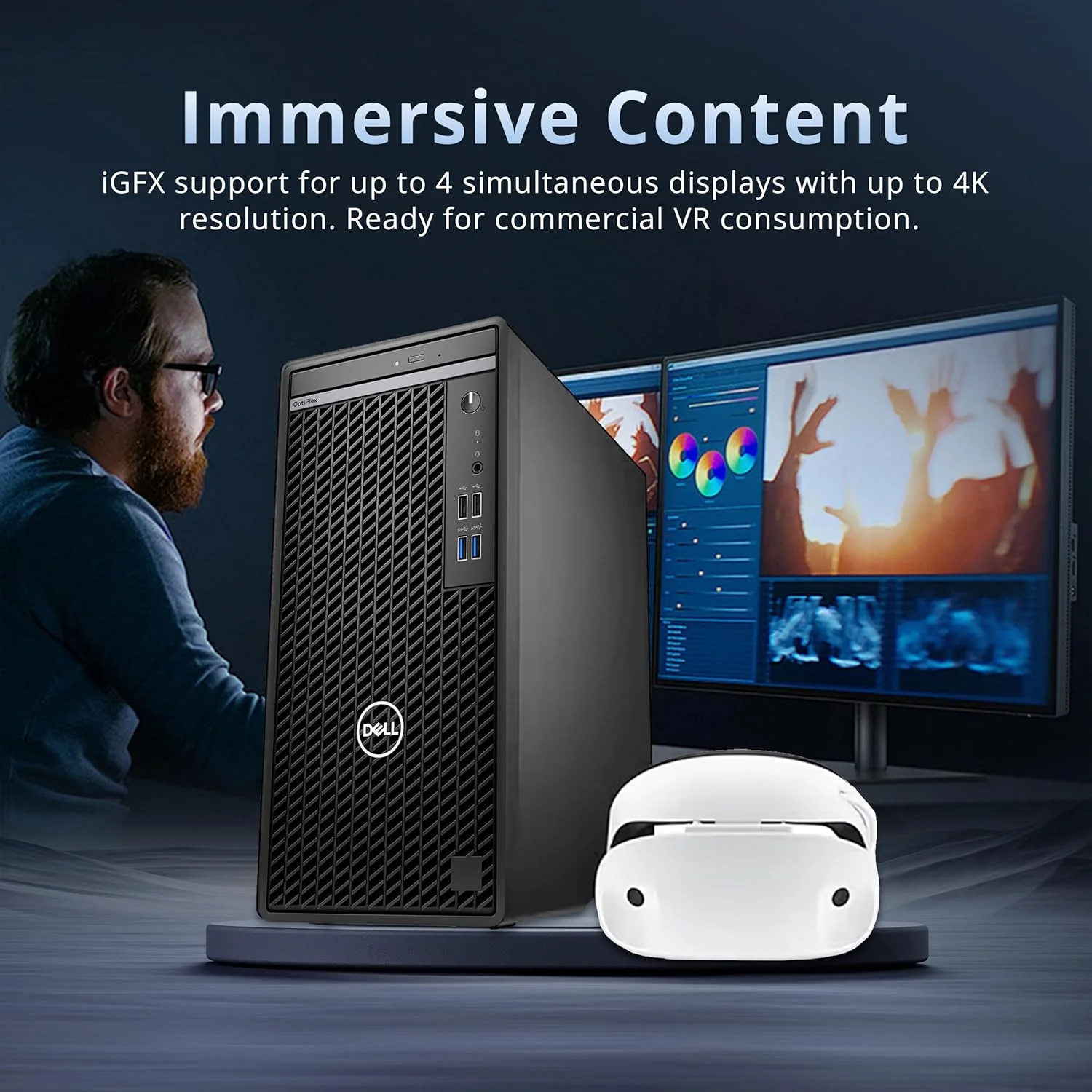 کامپیوتر رومیزی Dell OptiPlex 3000 مدل Full Size Tower، پردازنده Intel Core i5-12500، رم 64 گیگابایتی DDR4، حافظه SSD 2 ترابایتی PCIe، DVDRW، اترنت، آداپتور WiFi، کیبورد و ماوس، ویندوز 11 پرو، مشکی