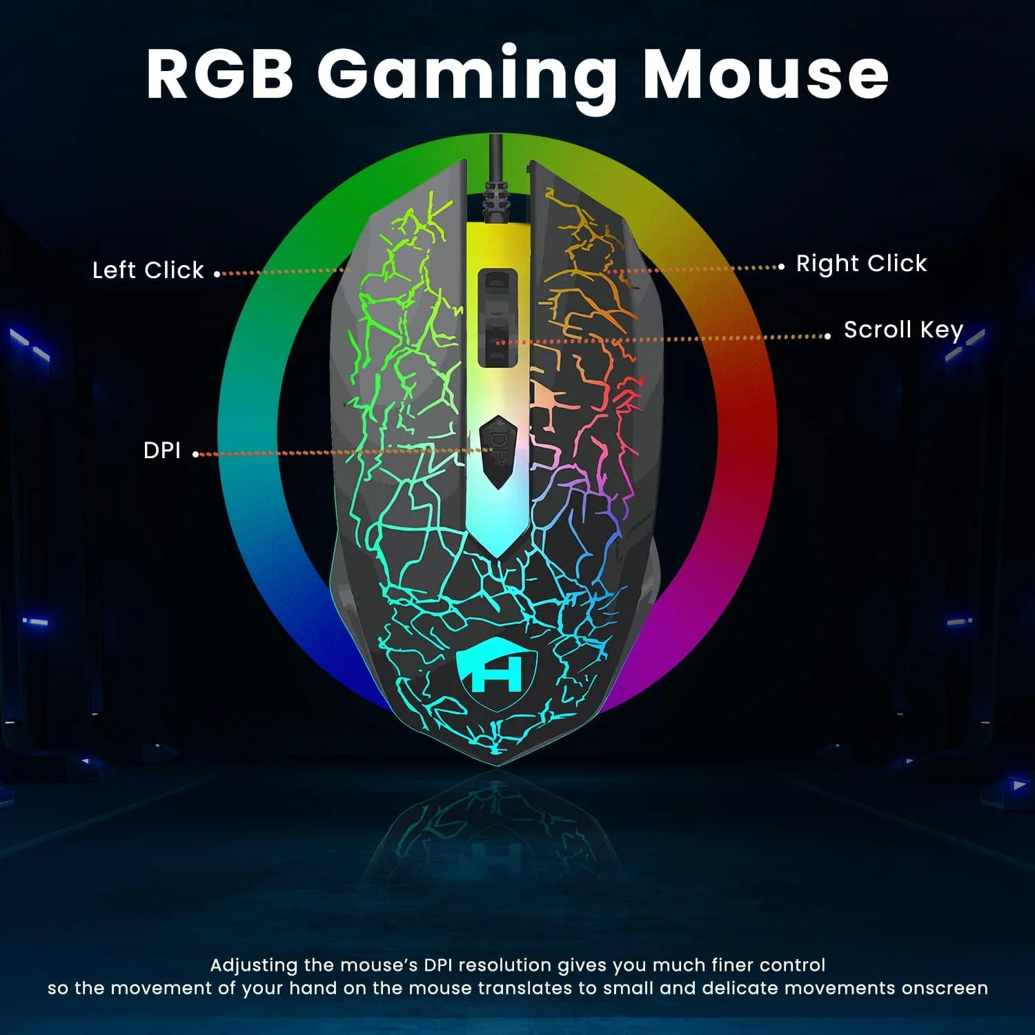کامپیوتر گیمینگ رومیزی دل OptiPlex RGB، پردازنده Intel Core i7، کارت گرافیک GeForce GT 1030 2GB GDDR5، رم 16 گیگابایتی، SSD 512 گیگابایتی، مانیتور 24 اینچی HDMI، کیبورد، ماوس و هدست، WiFi، ویندوز 10 پرو (بازسازی شده)