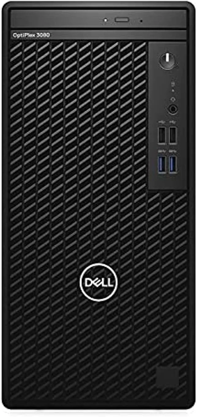 کامپیوتر رومیزی Dell OptiPlex 3080 Tower - پردازنده Intel Core i3-10100، رم 4 گیگابایتی، هارد دیسک 1 ترابایتی، گرافیک یکپارچه، DOS (مشکی)